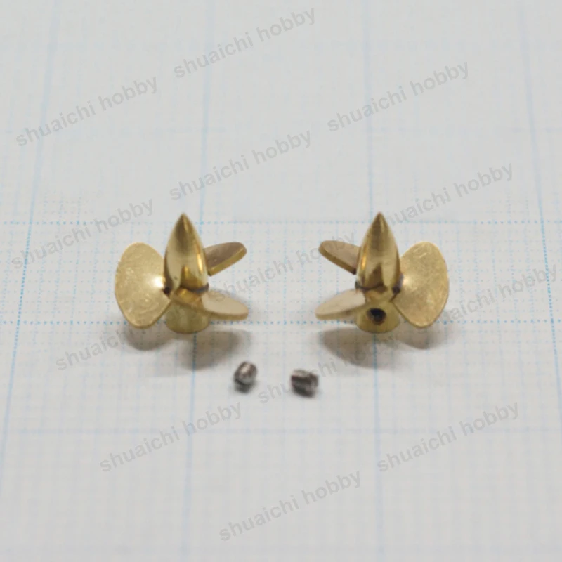 1 paio di fori per albero diametro 1mm modello di elica accessori per navi diametro esterno 8mm/9mm 3 lame puntello in ottone per barca in scala