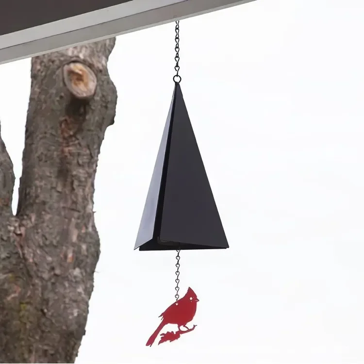 New Outdoor Wind Chimes Triangle Creative Household Courtyard Iron Art Metal Wind Chime Pendants