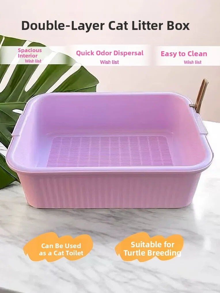 

Большой деревянный лоток для кошачьего туалета Mebost с контролем запаха, подходит для черепах, лоток для наполнителя, поддон для кошачьего туалета