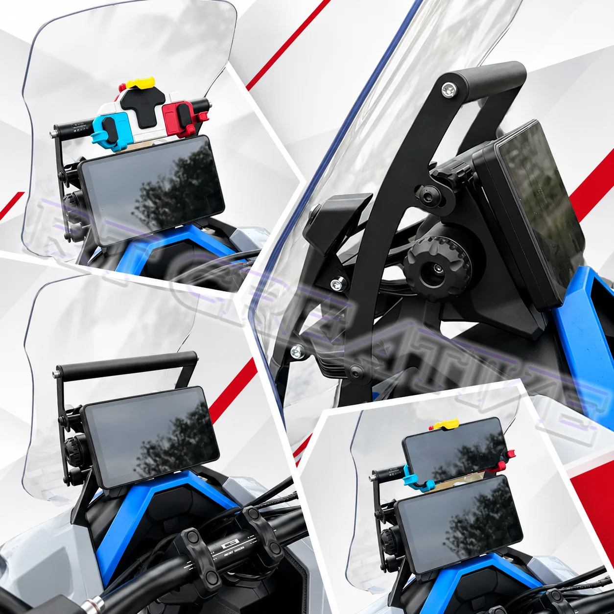 Stainless Steel Multi-Function Front Navigation Crossbar Fit ZONTES 368G 2024 Scooter Phone Holder Rack