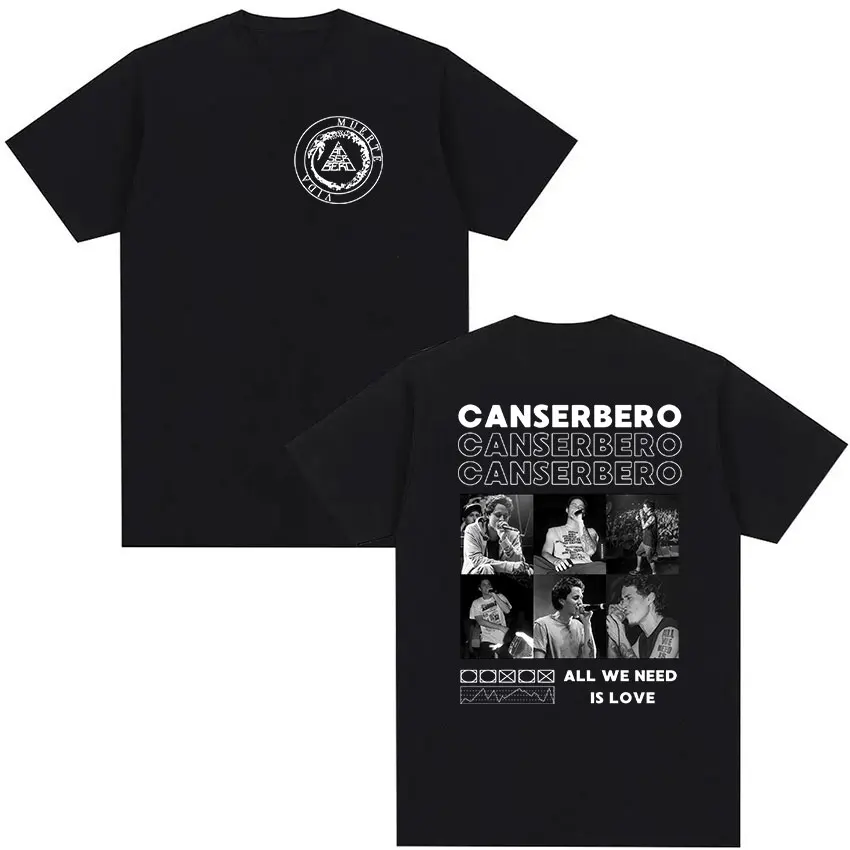 Canserbero All We Need Is Love Album 2026 Retro Grafik T-Shirt Herren Hip-Hop Kleidung Kurzarm T-Shirts 100% Baumwolle T-Shirt