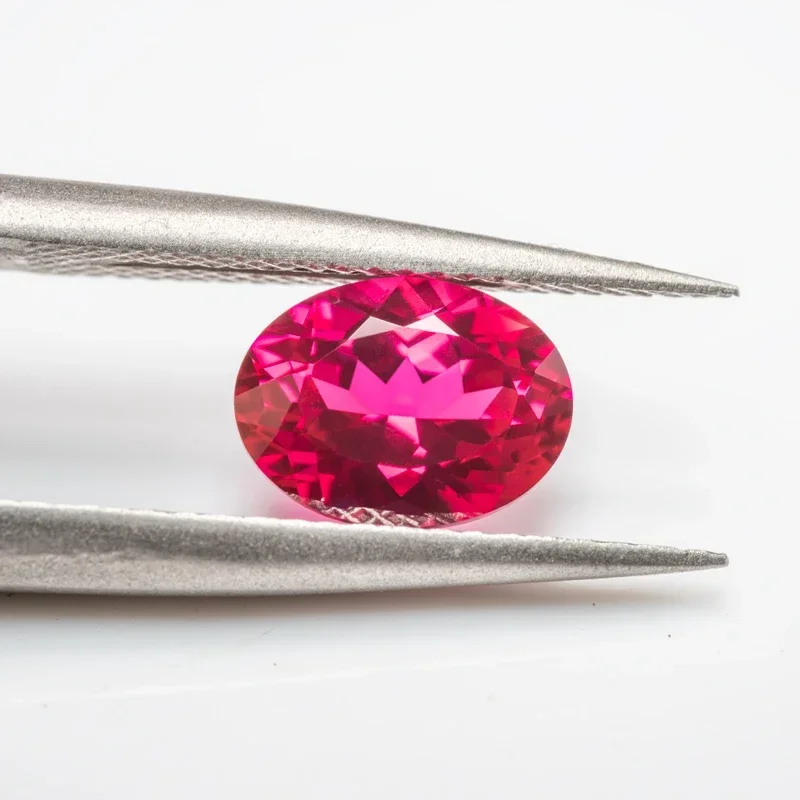 

Lab Grown Ruby Red Color Oval Shape VVS1 Charms Gemstone for DIY Jewelry Making Necklace Rings Gift Selectable Certificate