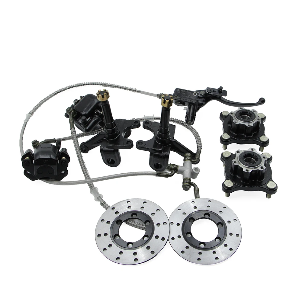 Front Hydraulic Brake Steering Strut Knuckle Spindles Wheel Hub Kit For 150cc 200cc 250cc Electric ATV UTV Quad Go Kart Buggy