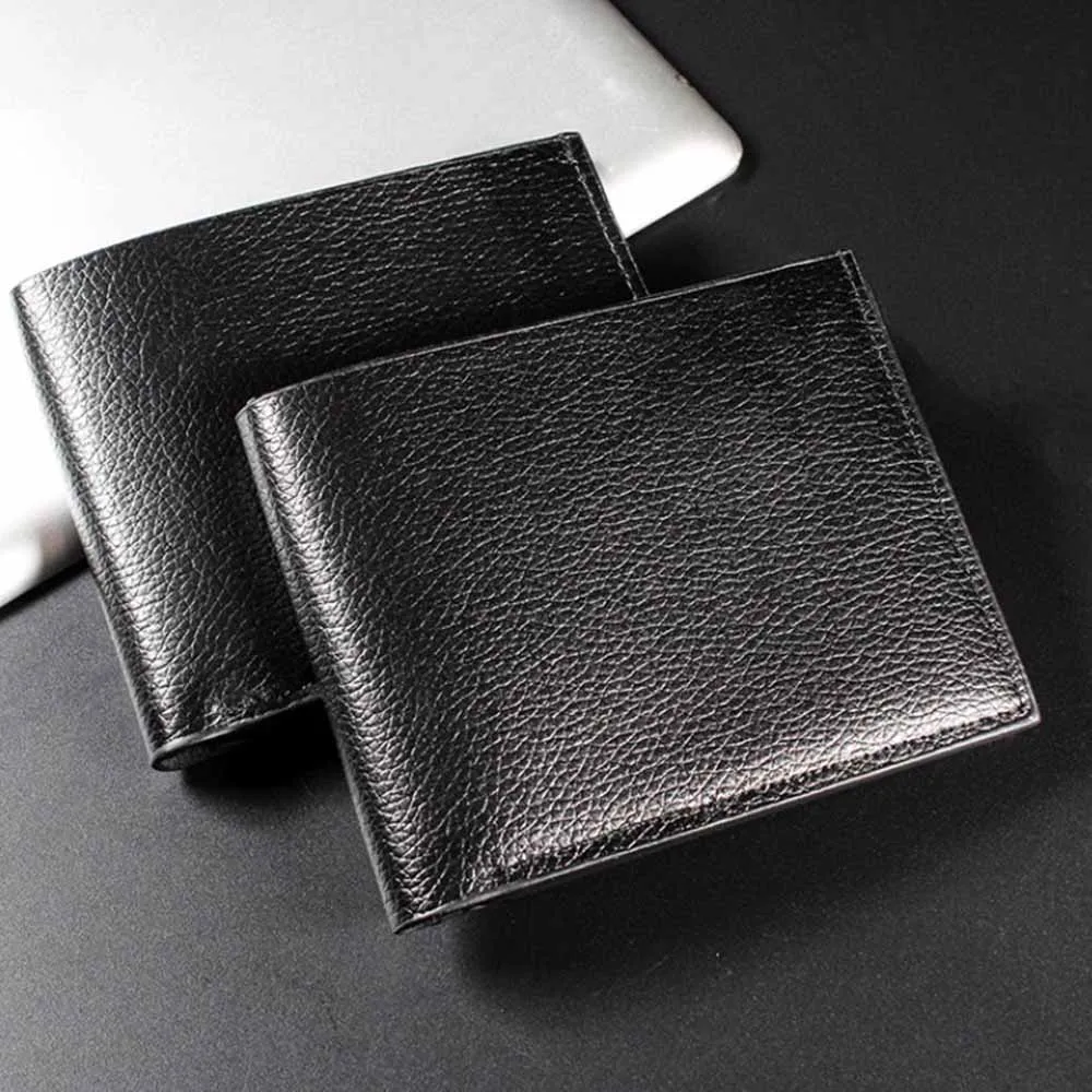 Vintage Lychee Texture Men's Wallets Short Style Coin Bag Multi Card Slots Card Holder Credit Card bag Men Small Cash Purse