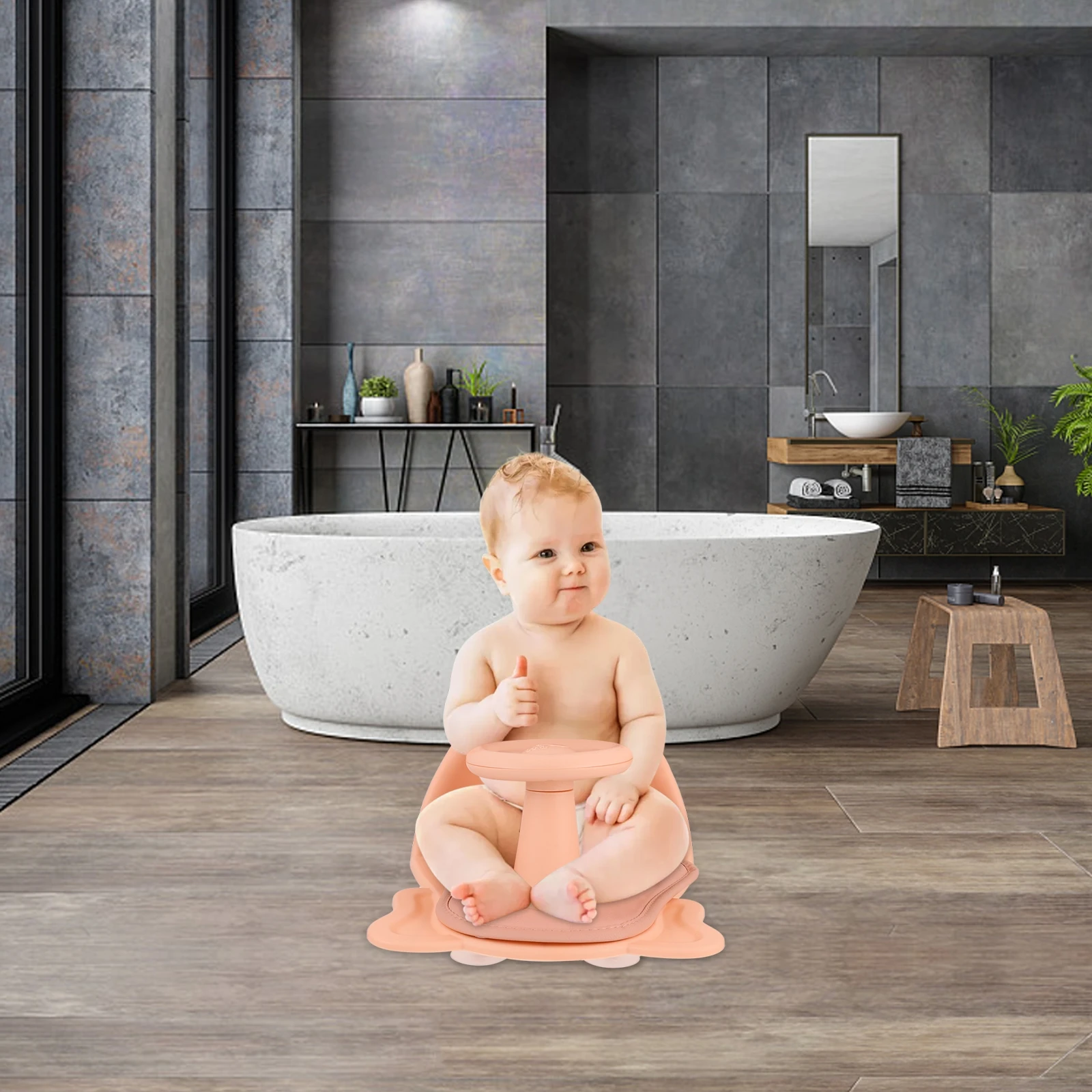

Bath Seat Shower Chair Foldable Bathing Supply Non Slip Suction Cups Stable Design Lightweight Travel Friendly Tub Stool