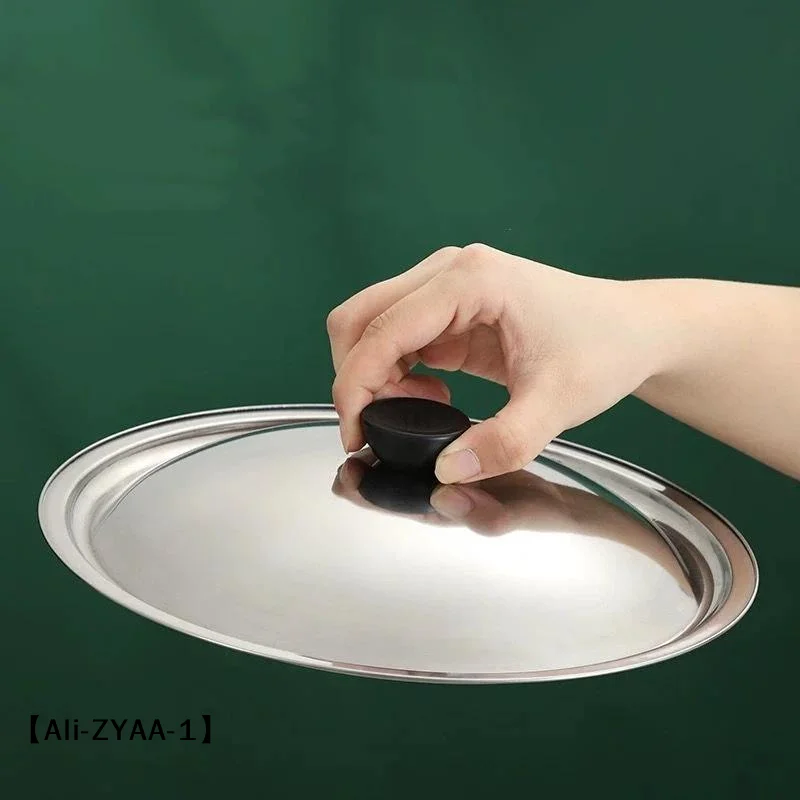 【A】18-32Cm Stainless Steel Round Pot Lid Universal Replacement Frying Pan Cover Smooth Edge Dishwasher Safe For Skillet Wok Pot