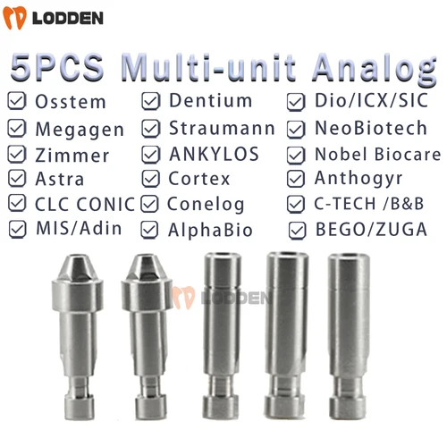 Unidad múltiple Dental analógica/analógica Digital 3D para Osstem/Dentium/Megagen/Straumann/NeoBiotech/Nobel Biocare/Zimmer/MIS/Adin, 5 uds.