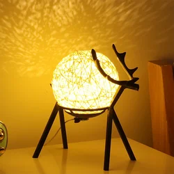 LED Night Light Moon Starry Sky Night Lamp Deer Table Light Table Lamp Bedside Lamp Bedroom Decorative Light Birthday Gift