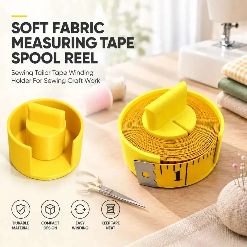 Cloth Tape Measure Spool Soft Measuring Tape Winding Reel Sewing Tailor Tape Storage Holder