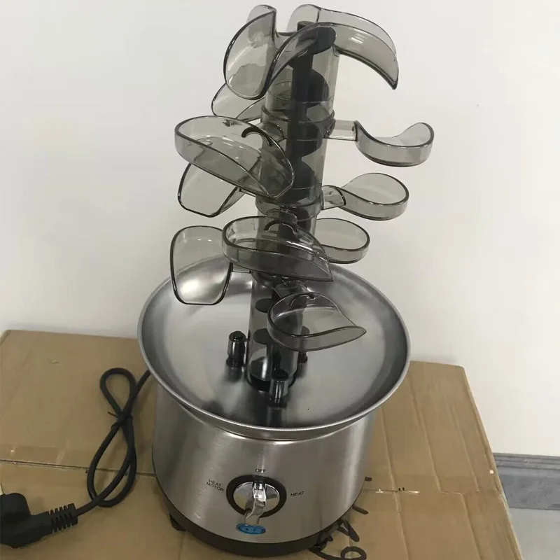 Leaf Shape Tower Chocolate Fountain Machine Hot Sale Electric Chocolate Waterfall Machine 4-Layer Chocolate Fountain Machine