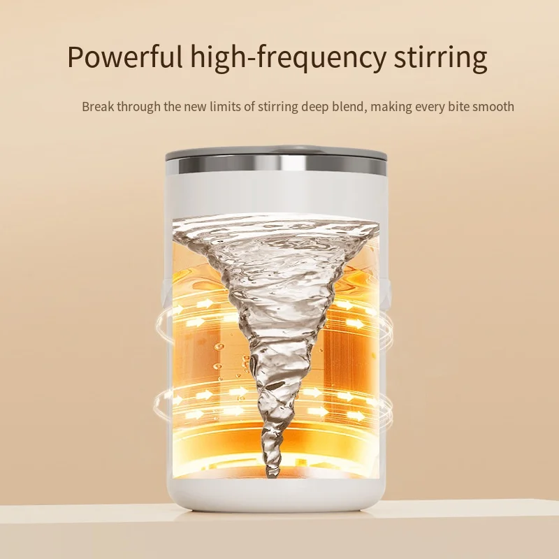 Stainless Steel Self Stirring Coffee Mug with Temperature Display Rechargeable Automatic Mixer Cup with Lid for Hot Beverages