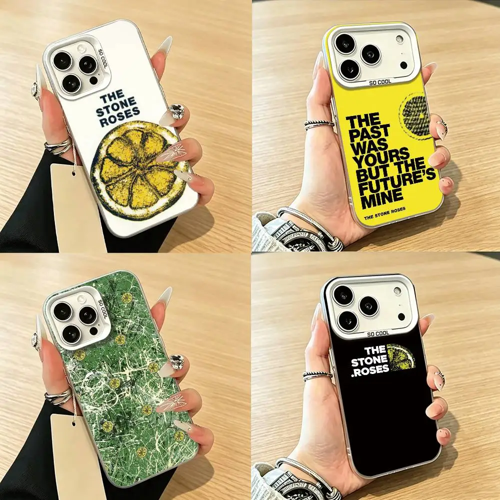 

Band The Stone Roses Phone Case For iPhone 17,16,15,14,13,12,11 Plus,Pro Max,XS,Colorful Silver White Cover