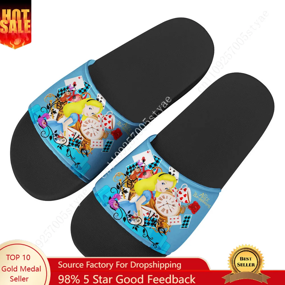 

Disney Alice In Wonderland Sandals Home Slippers Water Shoe Men Womens Fashion Bathroom Beach Swimming Pool Shoes Custom Slipper