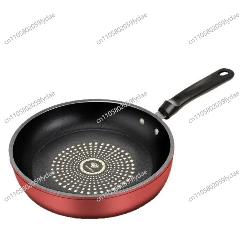 New Carbon Steel Non-stick Frying Pan with Plastic Handle and Glass Lid, Universal Stove for Steaks and Pancakes