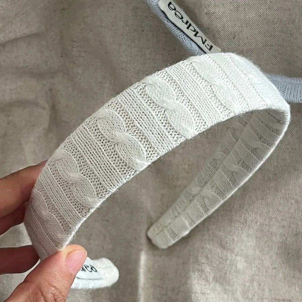 Knitting Construction Cable Knit Headband Korean Style Soft Hair Hoop Accessories High Crown 3CM Width Knitting Fabric Headbands