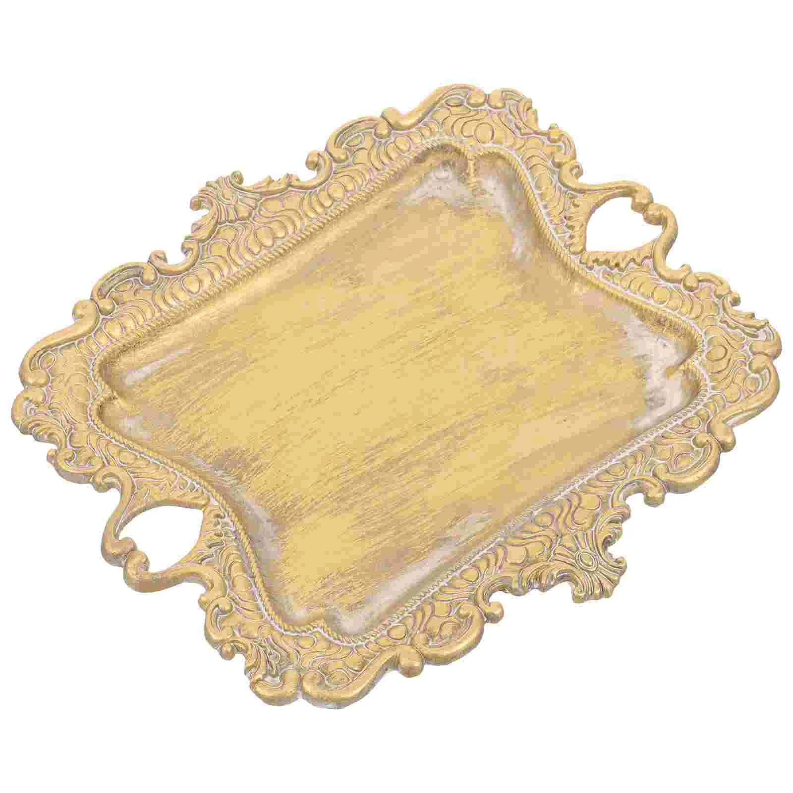 Wedding Tray European Retro Metal Jewelry Plate Alloy Perfume Trays for Dresser