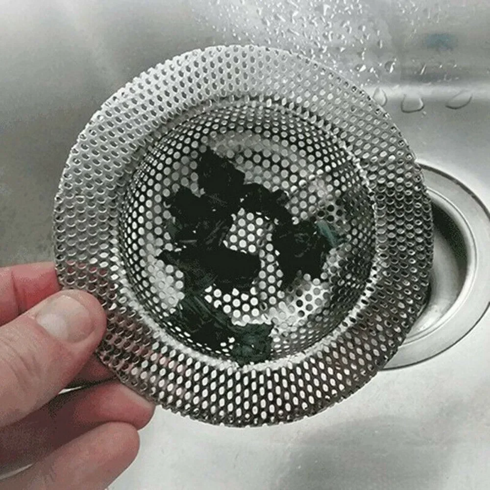 Stainless Steel Sink Filter Bathtub Kitchen Sink Shower Food Hair Catcher Anti-blocking Drain Plug Filter Strainer Kitchen Tools