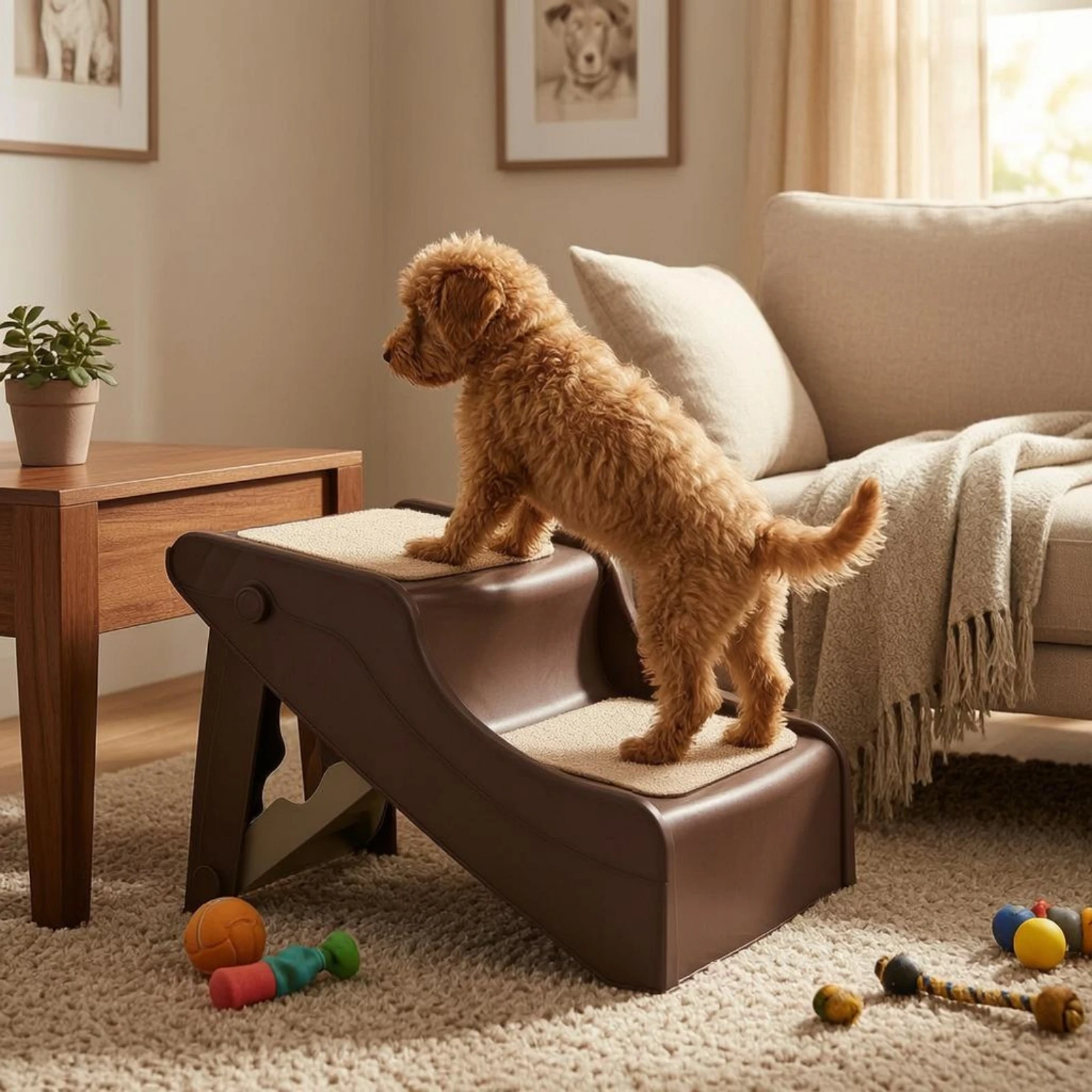Foldable Pet Stairs Sloped Two-Step Pet Stairs Dog Steps Sturdy Lightweight for Sofa
