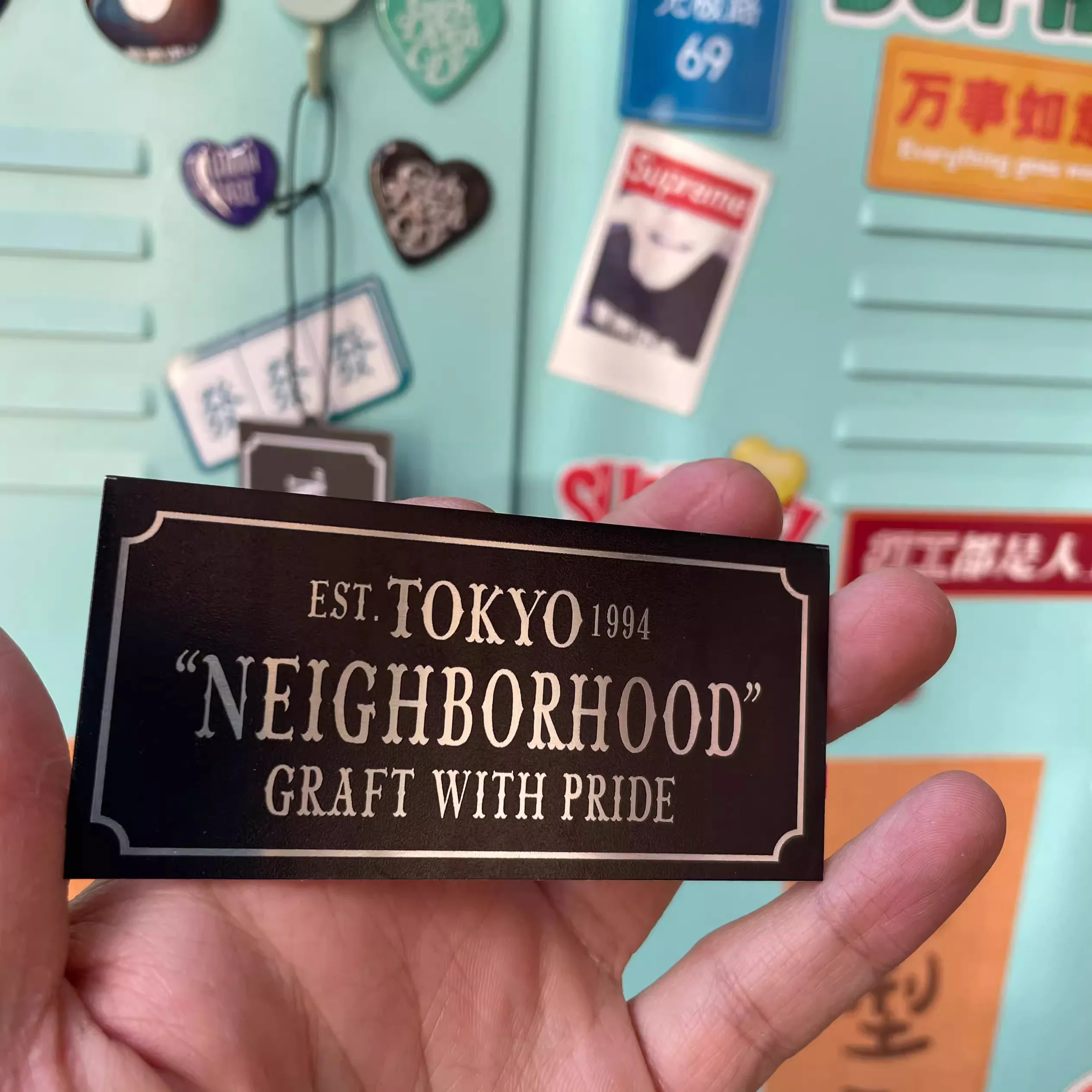 Metal nameplate sticker NBHD outdoor camping decoration accessories nigo Fujiwara Hiroshi style