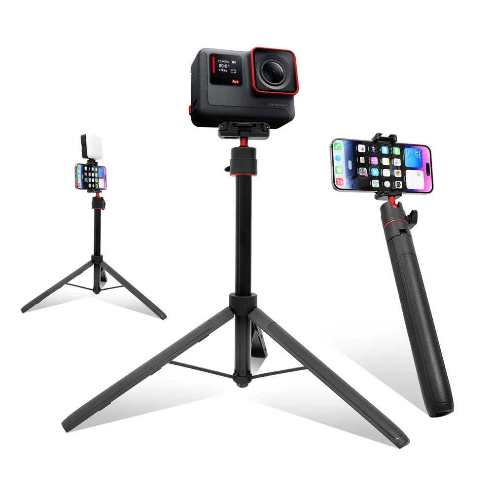 2024 58inch Extend Livestream Tripod Stand with Phone Mount Holder Vertical Shooting for Iphone 15 14 Phone DSlR Camera Tripods