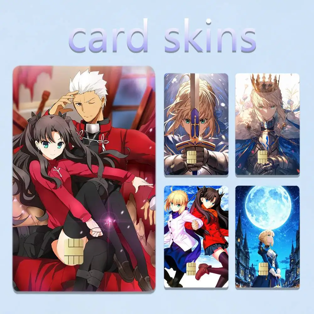 F-Fate stay night 4pcs 1Set Film Skin for Debit Credit Bank Visa Card Decal Cover