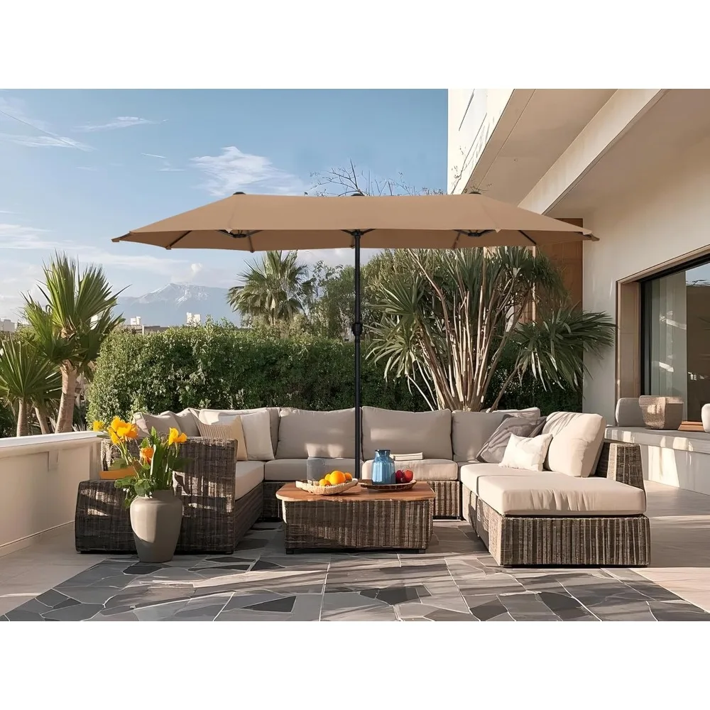 

Sophia & William 13ft Large Patio Umbrella with Crank Lift, Outdoor Double-sided Market Umbrella for Balcony, Deck, Pool, Mailla