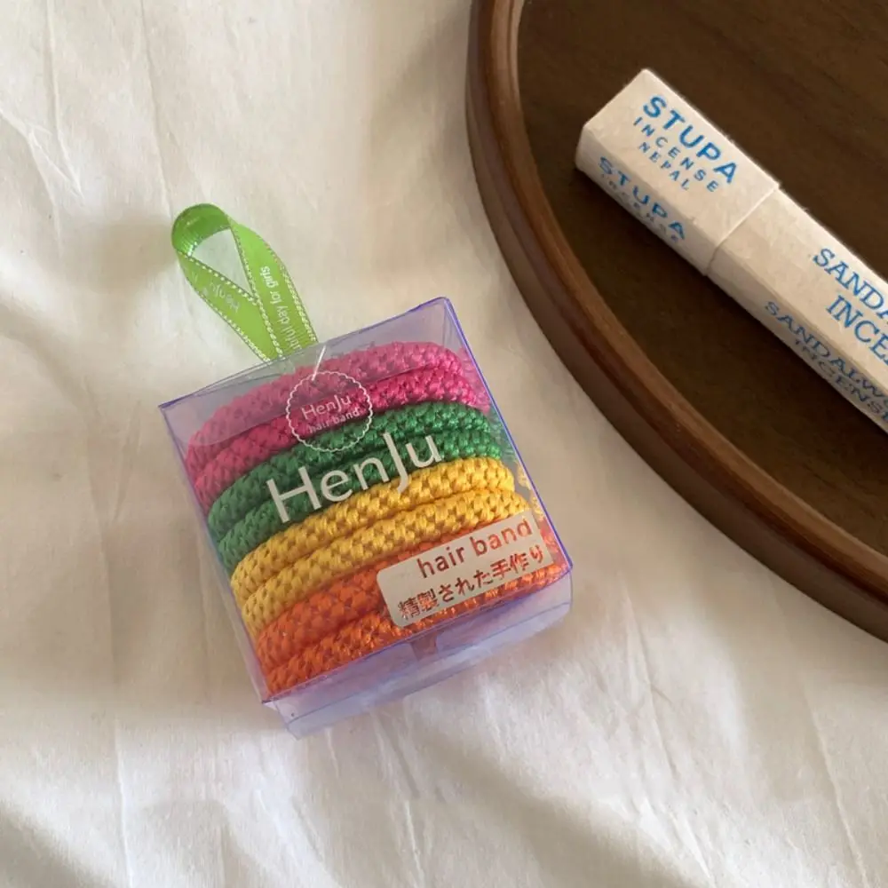 High Elasticity Basic Hair Rope Set Hair Ring Ponytail Holder Weave Rubber Band Hair Tie Korean Style Colorful Hair Scrunchies