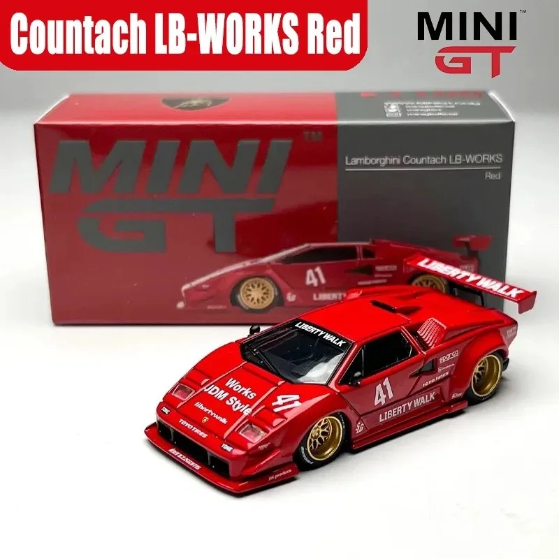 MINIGT 1/64 Countach LB-WORKS Red Alloy Motor Vehicle Toy Metal Model Car