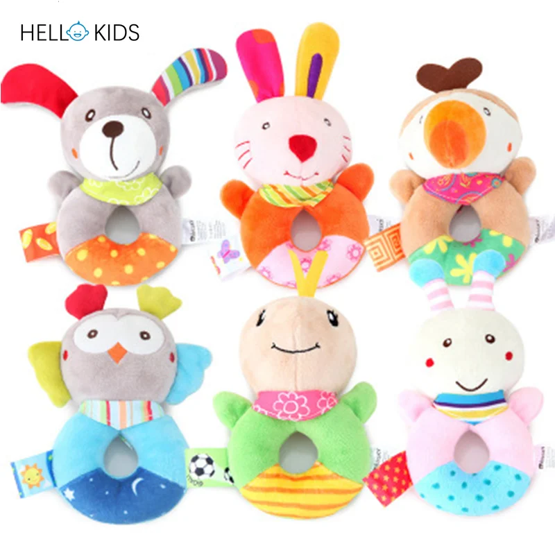 Soft Infant Crib Bed Stroller Mobile Hanging Rattle Baby Educational Toys Brain Developmental Hand Grip Cute Stuffed Animal Toys