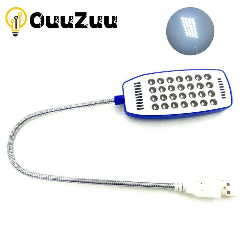 OuuZuu 28LEDs reading lamp LED USB Book light Ultra Bright Flexible 4 Colors for Laptop Notebook PC Computer 1Pcs New Arrival