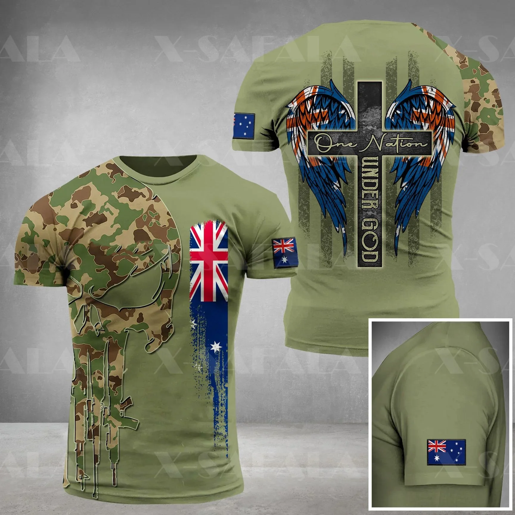 Summer Hot Australian Flag 3d Printed Men\'s T-shirt Quick-drying Top Veteran Short Sleeve Comfortable Breathable Top 6xl