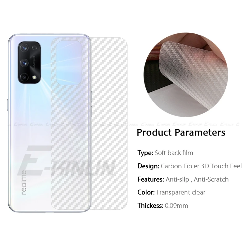 5pcs Soft Carbon Fiber Back Film For Realme X50 X7 Max X2 Pro X3 Super Zoom X50m Rear Screen Protector Not Glass