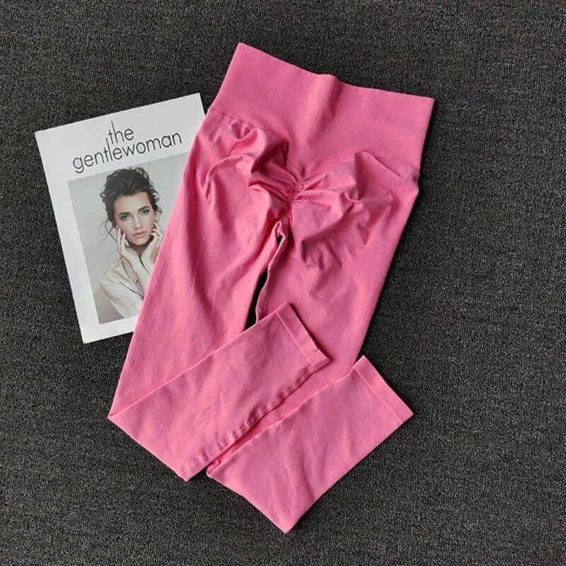 ผู้หญิงเอวสูงเรียบกีฬากางเกงโยคะกีฬาถุงน่องมุมมองโยคะและยิมวิ่งกางเกงแห้งเร็ว