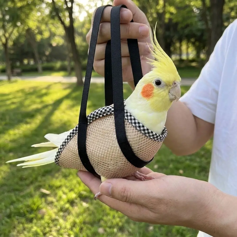Breathable Mesh Parrot Hand Carrier Bag Windproof Comfortable Bird Vest Travel Bag Soft Fabric Portable Parrot Anti Escape Vest