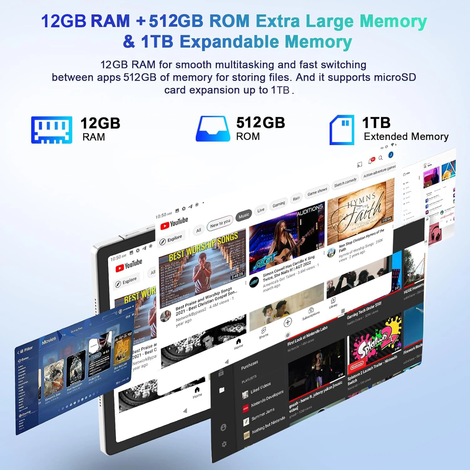 2024 New Flagship Global Firmware 10.95 Inch Android 13 Tablet 5G WiFi 2K Display FHD Screen 12GB 512GB  Планшет GPS Pads Laptop