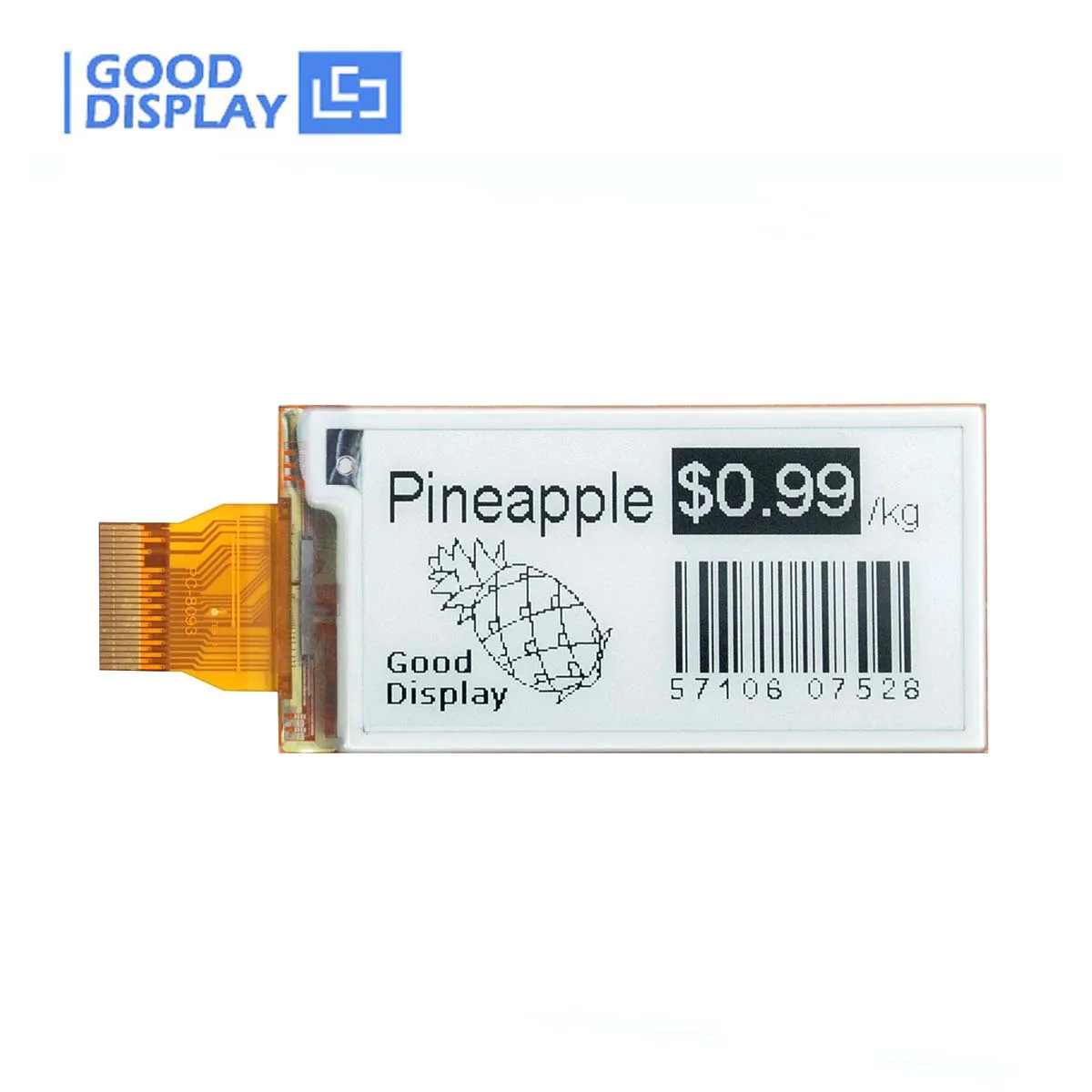 GooDisplay® Flexibele buigbare 2,13" E-inktdisplaymodule Monochroom e-Paper Raw Screen GDEM0213I61