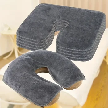 1pc Heart-Shaped U Face Perforated Massage Towel - Soft Fluffless Machine Washable…