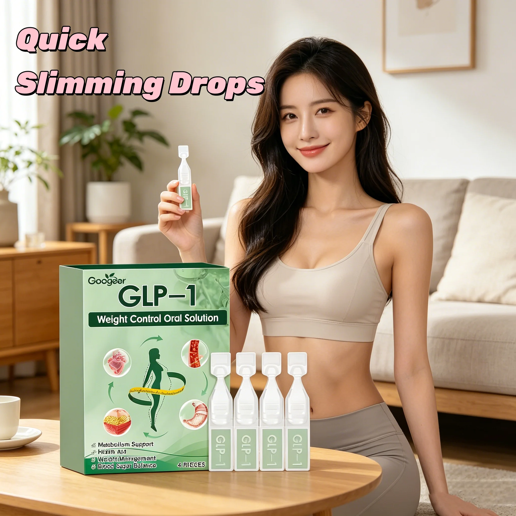GOOGEER Quick Slimming Drops Good Effect Burn Fat Promote Intestinal Digestion Metabolism Detox Shape Powerful Weight Loss Drops