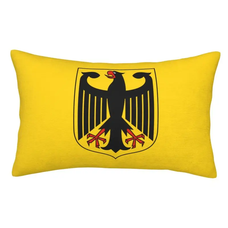 Custom Nordic Style Coat Of Arms Of Germany Cushion Cover  Soft German Flag Eagle Pillow Case for Bed Sofa Rectangle Pillowcase