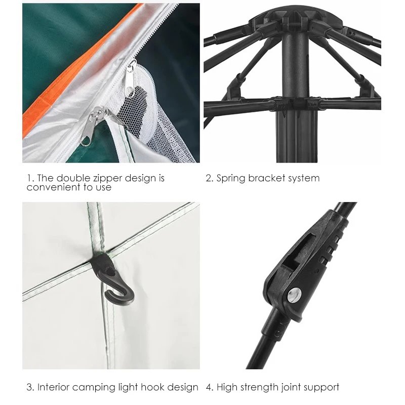 Outdoor Waterproof 2-3 Person Camping Hiking Beach Folding Automatic Popup Instant Camping Tent Manufacturer China view 5