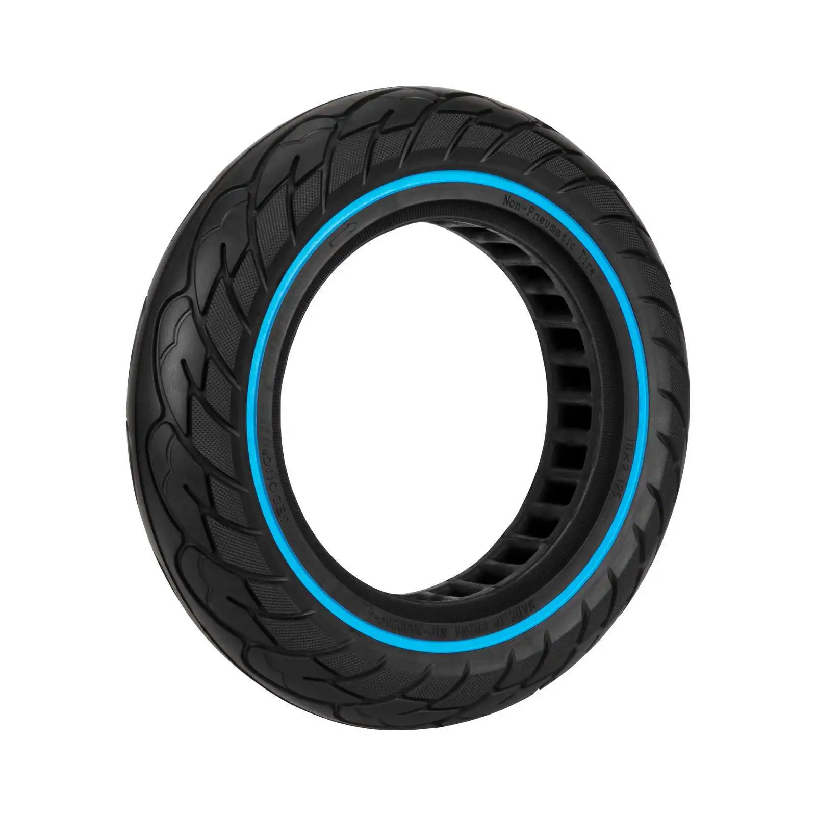 

10x2.125 Solid Tire No Inflation Flat Rubber Wheel 36mm Slot Design For M365 Electric Scooter Road All Terrain