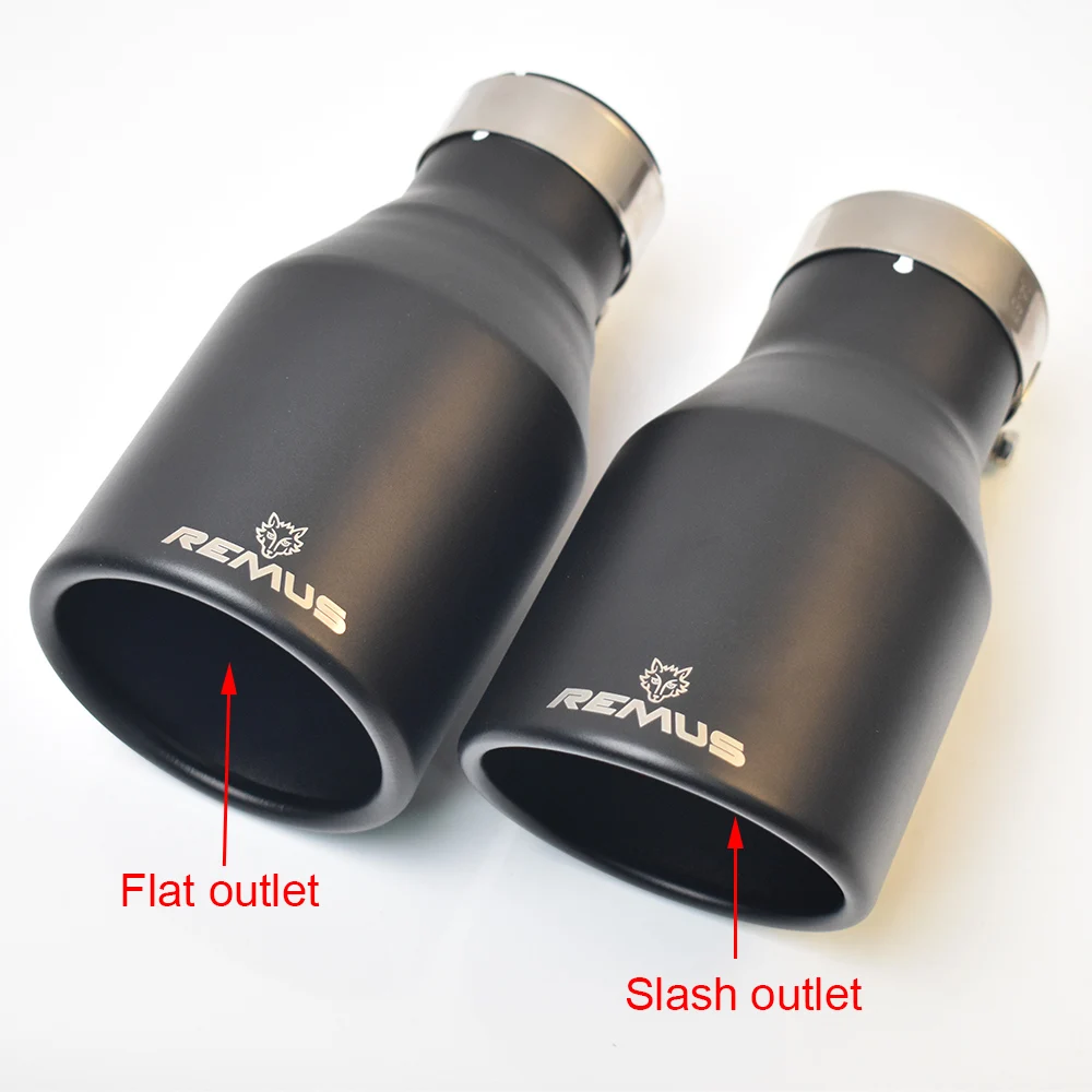 1 PC Matt Black Muffler Stainless Steel Universal  End pipe Car Exhaust Pipe Curly Edge Exhaust Tip