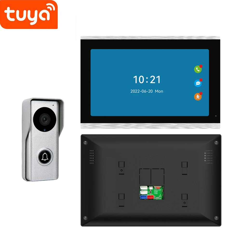 7/10 Inch Tuya Wifi Smart 4-wire Video DoorPhone Intercom System With 1080P Waterproof 140°Outdoor Camera Remote Unlocking Home