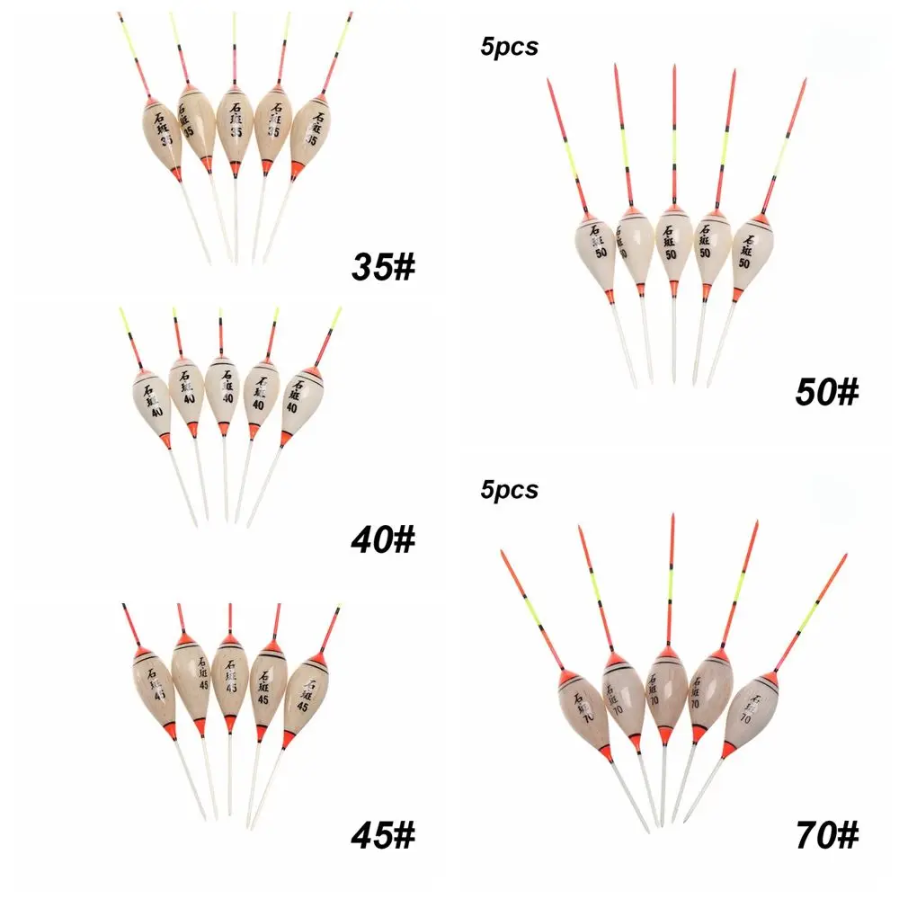 Flotadores de pesca de madera de Balsa, 5 piezas, flotador portátil, duradero, accesorios de modelos exquisitos