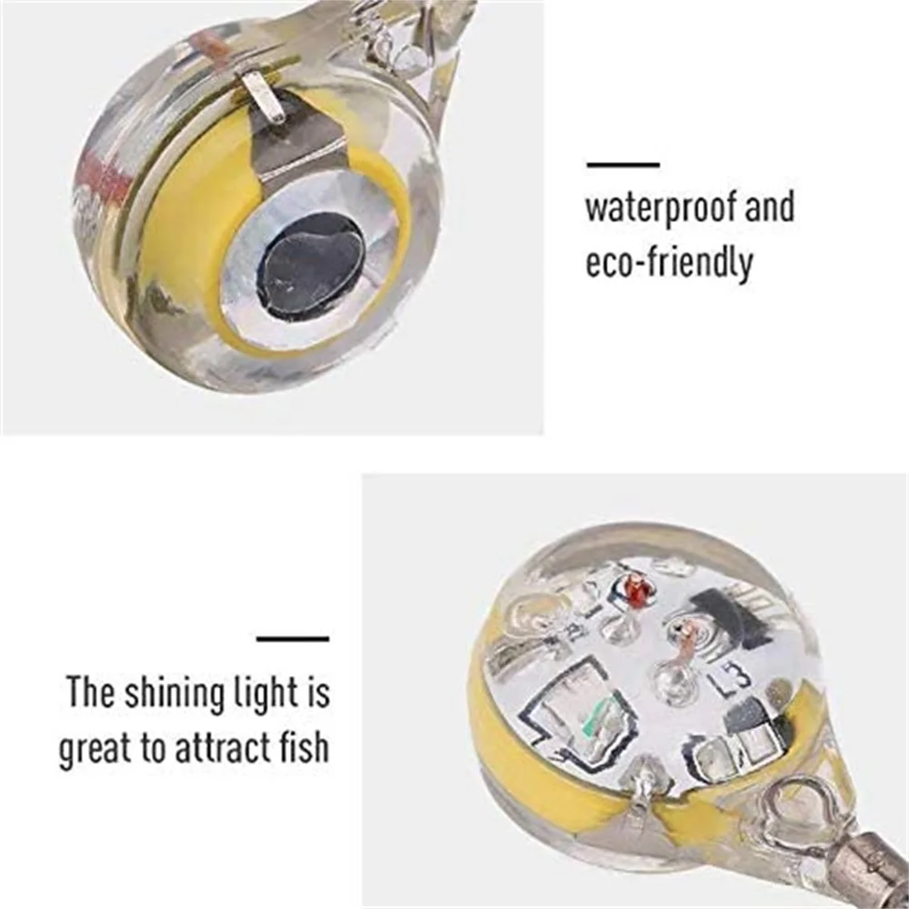 Mini Fishing Lure Light LED Deep Drop Underwater Eye Shape Fishing Squid Fishing Bait Luminous Lure for Attracting Fish
