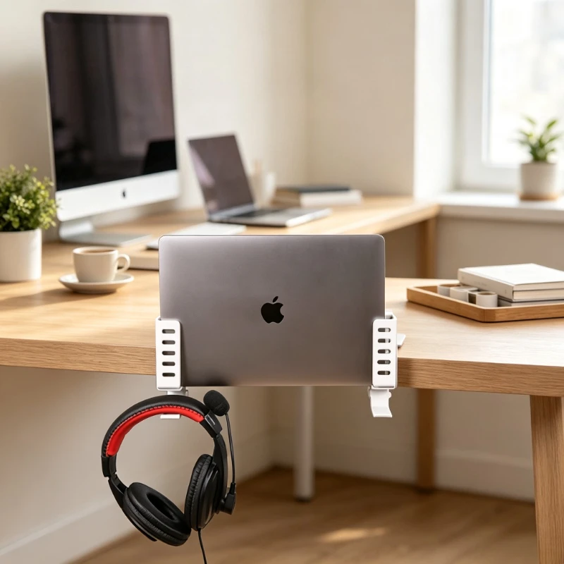 Adjustable Aluminum Alloy Laptop Stand Heat Dissipation Rack for Tablet Notebook Space Saving No Drill Desktop Use 노트북 거치대