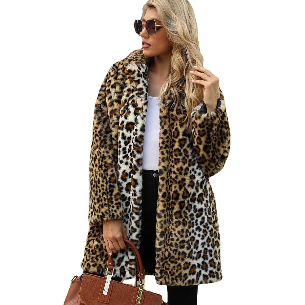 Luxury Fashion Leopard Long Teddy Bear giacche cappotti donna 2024 Winter Thick Warm capispalla Brand Fashion Faux Fur Coat Female