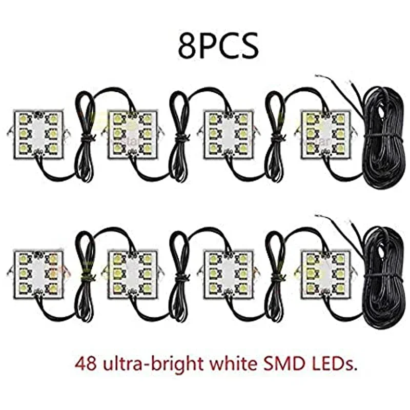 Uniwersalne 8/10 szt. Lampki LED Dekoracyjne do Samochodu, Lampki do Łóżka, 48 LED, Wodoodporne, Pasują do Benz/BMW/Toyota/Tundra/Chevy Truck Pickup — zdjęcie 7