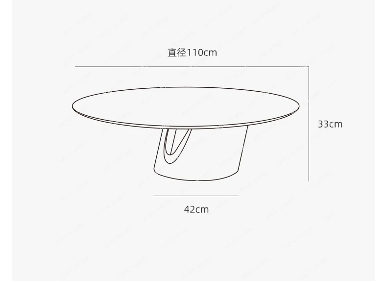 WS light luxury/brown natural stone + stainless steel, living room marble round coffee table