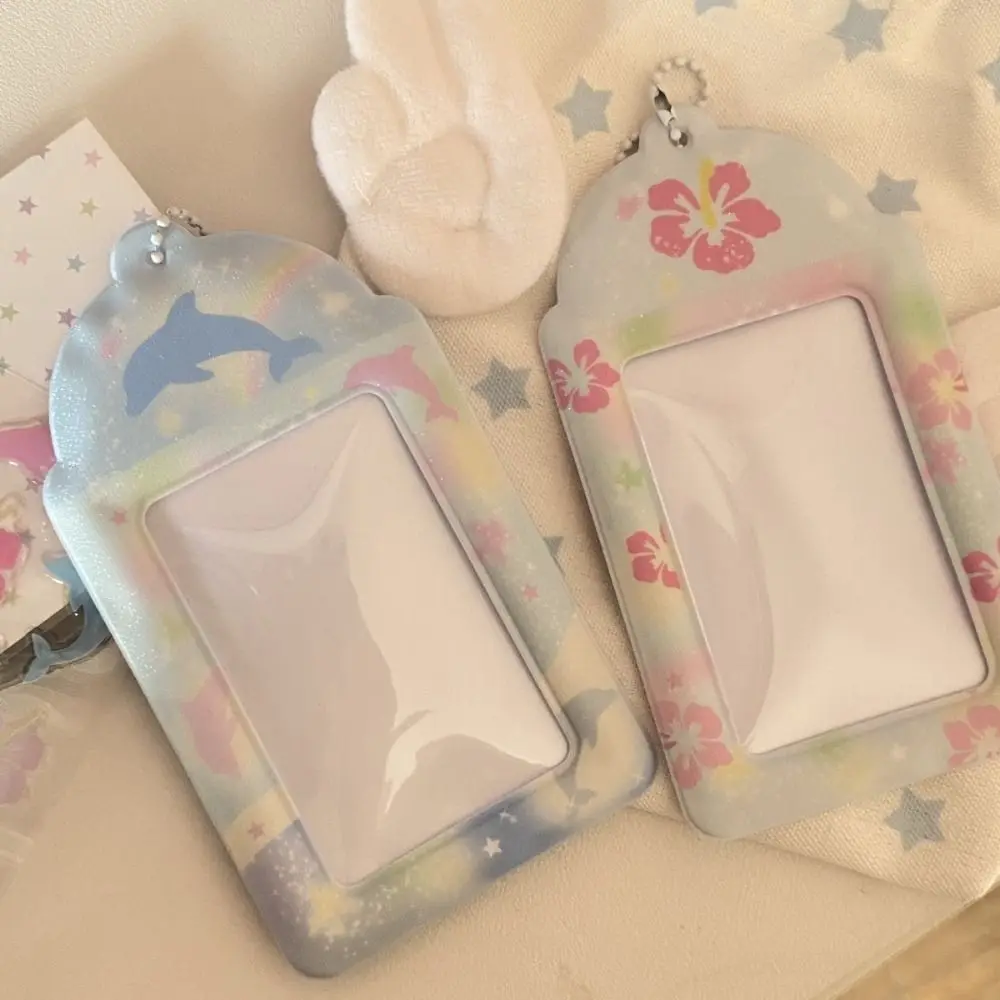 

Fashion 3 inch Kpop Photocard Holder Flowers PVC Idol Photo Frame Mini Cartoon Card Holder